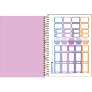 Caderno Espiral Universitário Capa Plástica Neon Connect Feminino 1 Matéria 80 Folhas Tilibra (Sortido)