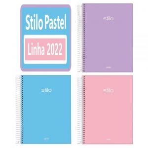 Caderno Espiral Universitário - Stilo Pastel - Linha 2022 - 80 Folhas