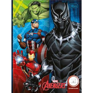 Caderno Brochura Capa Dura Quadriculado 1x1cm Avengers 40 Folhas (Sortido)