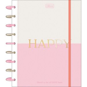 Caderno Tilidisco Colegial Capa Dura Happy 10 Matérias 160 Folhas Tilibra