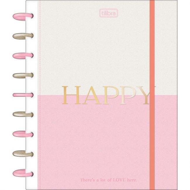 Caderno Tilidisco Colegial Capa Dura Happy 10 Matérias 160 Folhas Tilibra