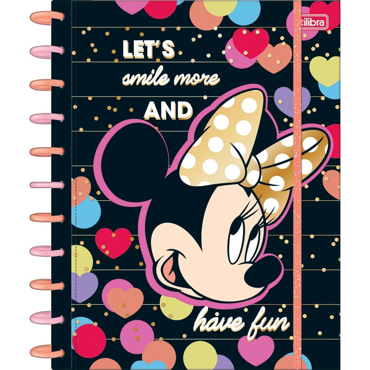 Caderno Tilidisco Capa Dura Universitário 10 Matérias Minnie 160 Folhas Tilibra