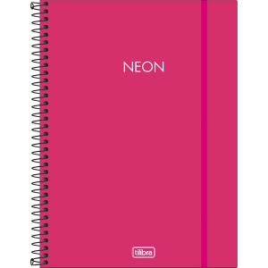 Caderno Espiral Capa Plástica Universitário 1 Matéria Neon Pink 80 Folhas