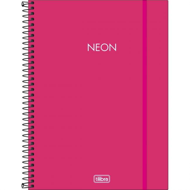 Caderno Espiral Capa Plástica Universitário 1 Matéria Neon Pink 80 Folhas