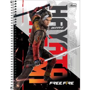 Caderno Espiral Capa Dura Universitário 10 Matérias Free Fire 160 Folhas (Sortido)