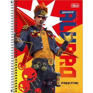 Caderno Espiral Capa Dura Universitário 10 Matérias Free Fire 160 Folhas (Sortido)