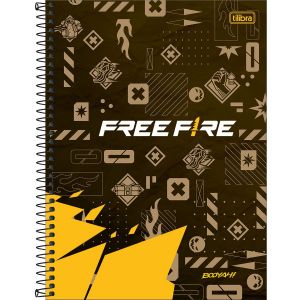 Caderno Espiral Capa Dura Universitário 10 Matérias Free Fire 160 Folhas (Sortido)