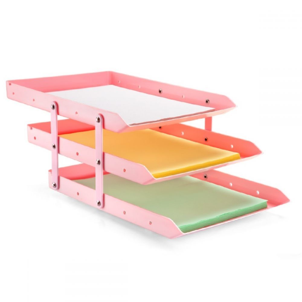 Caixa para Correspondência Móvel Tripla - Rosa Pastel