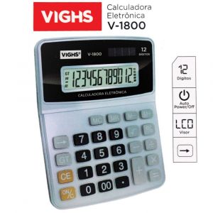 Calculadora Eletrônica Vighs V-1800 12 Dígitos (Unidade)