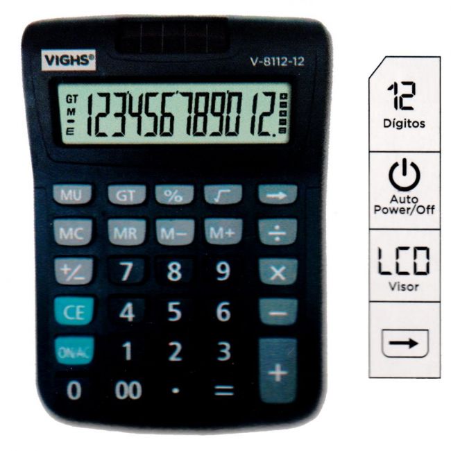 Calculadora Eletrônica Vighs V-8112-12 (Unidade)