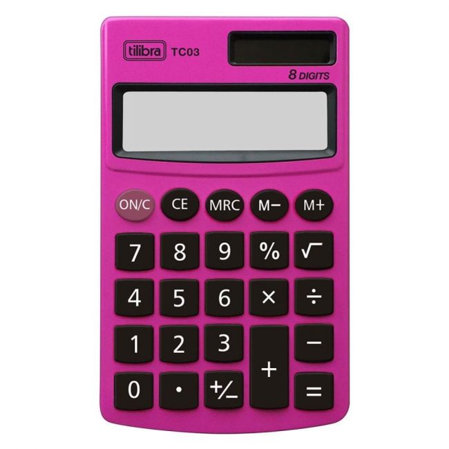 Calculadora de Bolso 8 Dígitos Grande TC03 Rosa