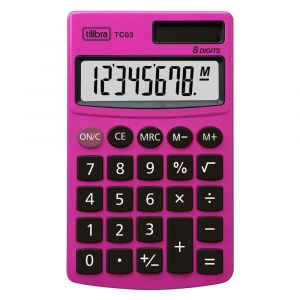 Calculadora de Bolso 8 Dígitos Grande TC03 Rosa