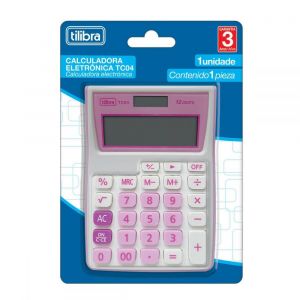 Calculadora de Bolso 12 Dígitos Grande TC04 Rosa (Unidade)