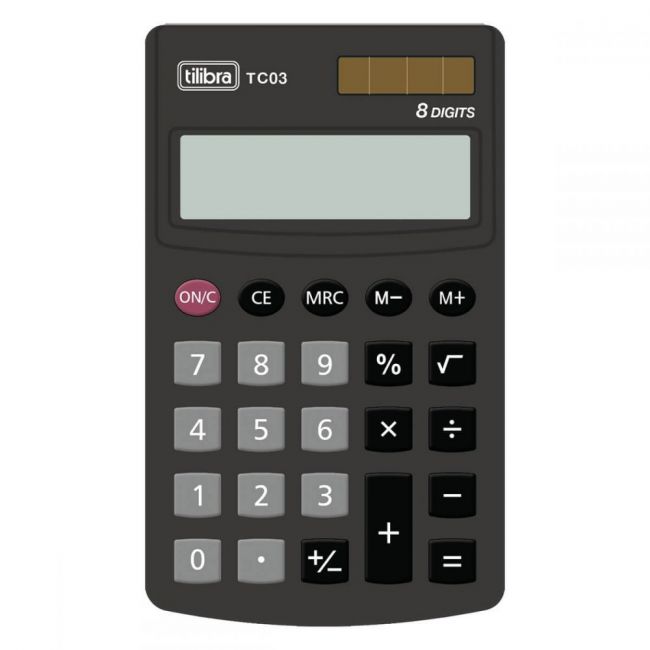 Calculadora de Bolso 8 Dígitos Grande TC03 Preta