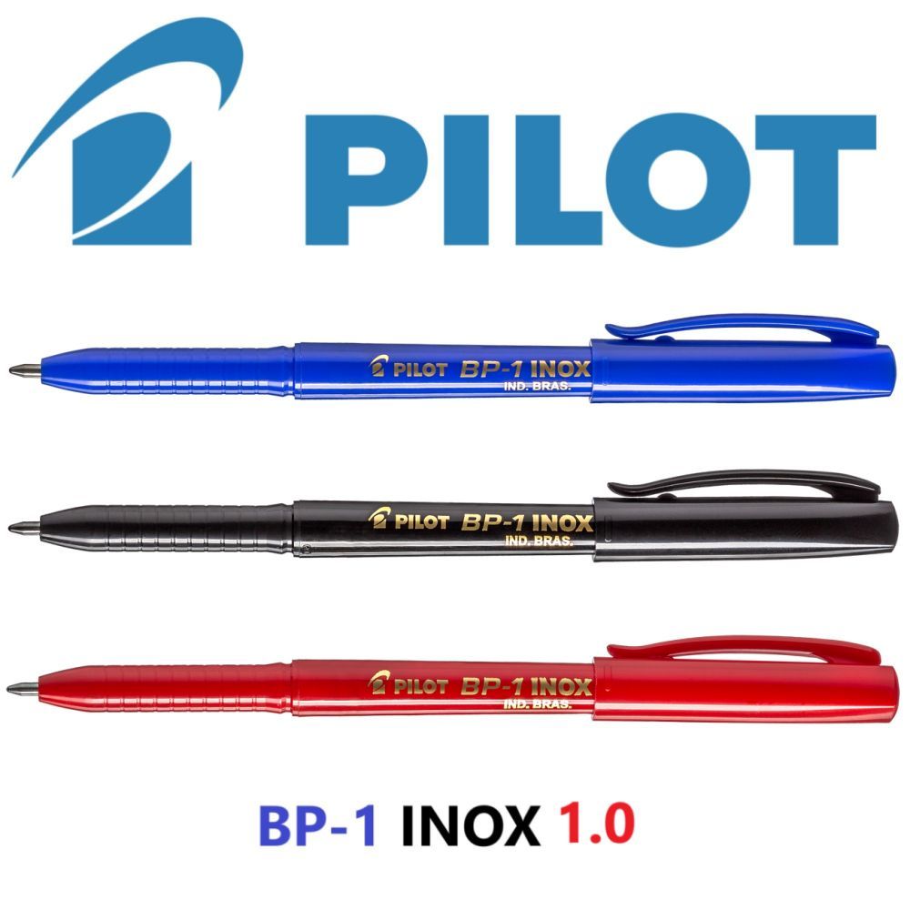 Caneta Esferográfica Pilot BP-1 Inox 1.0 (Unidade)