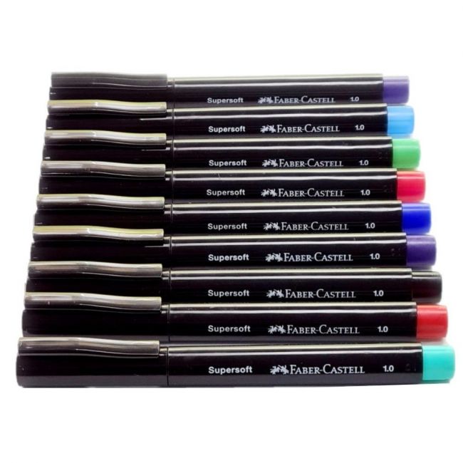 Caneta Ponta Porosa Supersoft Pen Faber-Castell 1.0mm (Unidade)