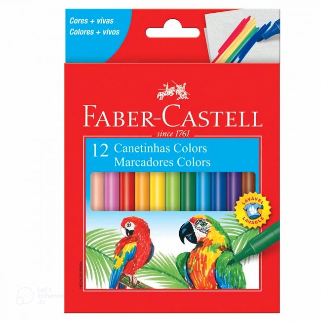 Canetinha Hidrografica 12 Cores Faber-Castell