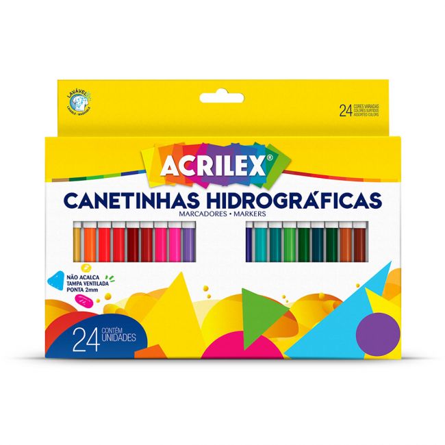 Canetinha Hidrográfica 24 Cores Acrilex