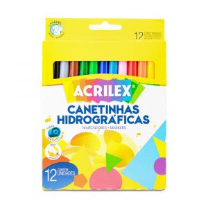 Canetinhas Hidrográficas - Marcadores Hidropen Acrilex - 12 Cores