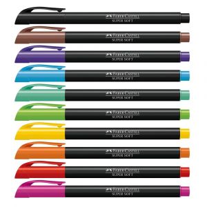 Canetinha Hidrográfica Faber-Castell SuperSoft BrushPen - 10 Cores