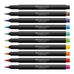 Canetinha Hidrográfica Faber-Castell SuperSoft BrushPen - 10 Cores