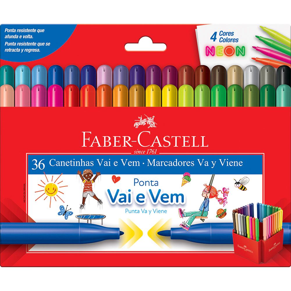 Canetinhas Vai e Vem 36 Cores Faber Castell