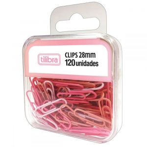 CLIPS 28MM ROSA PASTEL 120 UNIDADES - TILIBRA