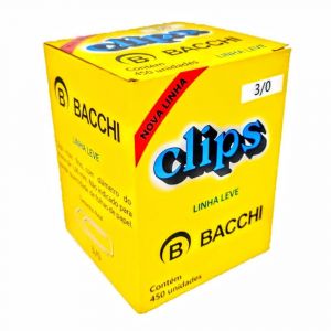 CLIPS PARA PAPEL 3/0 GALVANIZADO LINHA LEVE BACCHI 450UN