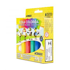 COLA COLORIDA 6 CORES ACRILEX