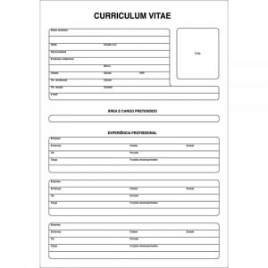 CURRICULUM VITAE FOLHA ÚNICA - 50 FOLHAS