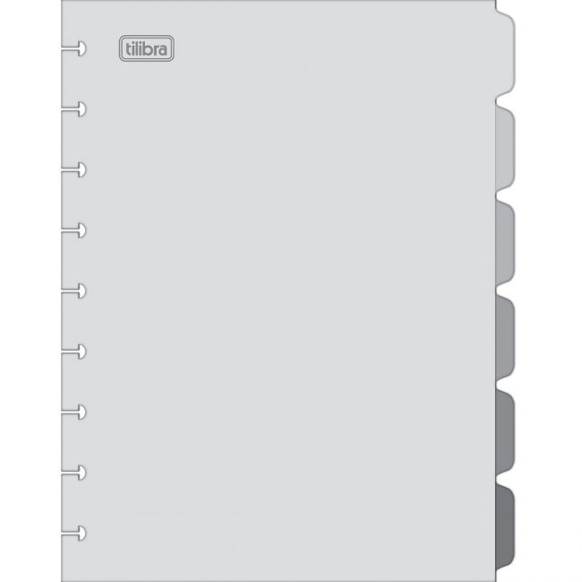 Divisórias Para Caderno Argolado Fichário Académie 6 Divisórias Cinza