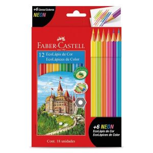 Ecolapis de Cor 12 Cores + 6 Neon Faber-Castell