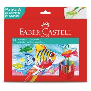 Lápis de Cor Aquarelável Faber-Castell - 60 Cores