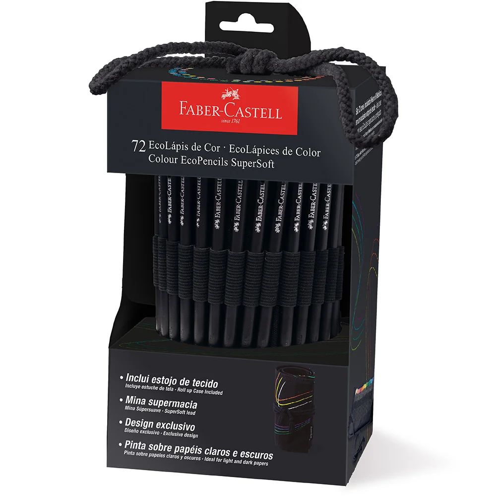 EcoLápis de Cor Faber-Castell Supersoft - 72 Cores com Estojo