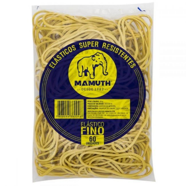 Elástico Fino Amarelo 50g - 60 Unidades