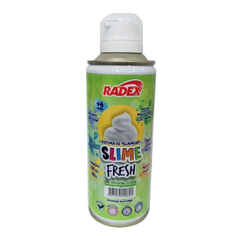 Espuma Slime Fresh 200ml / 190g - Aroma Maçã Verde - Cor Verde