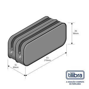 Estojo Duplo Grande Académie Cereja Tilibra