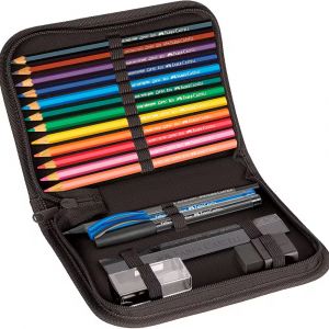 Estojo Nylon Cosmic + Kit Escolar Faber-Castell