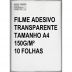 Filme Adesivo Transparente A4 150g/m² - 10 Folhas