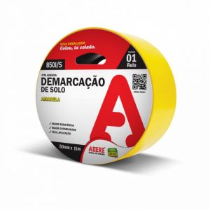 Fita de Demarcação de Solo 50mm x 15m Adere 850 - Amarela (Unidade)