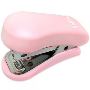 Grampeador 12 Folhas Mini com Extrator g101 - Rosa Claro (Unidade)