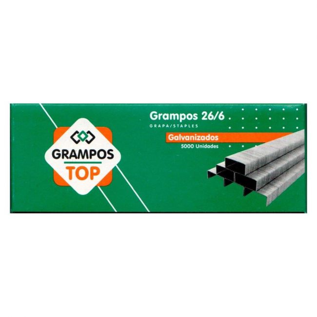 Grampo 26/6 Galvanizado Top - 5000 Unidades