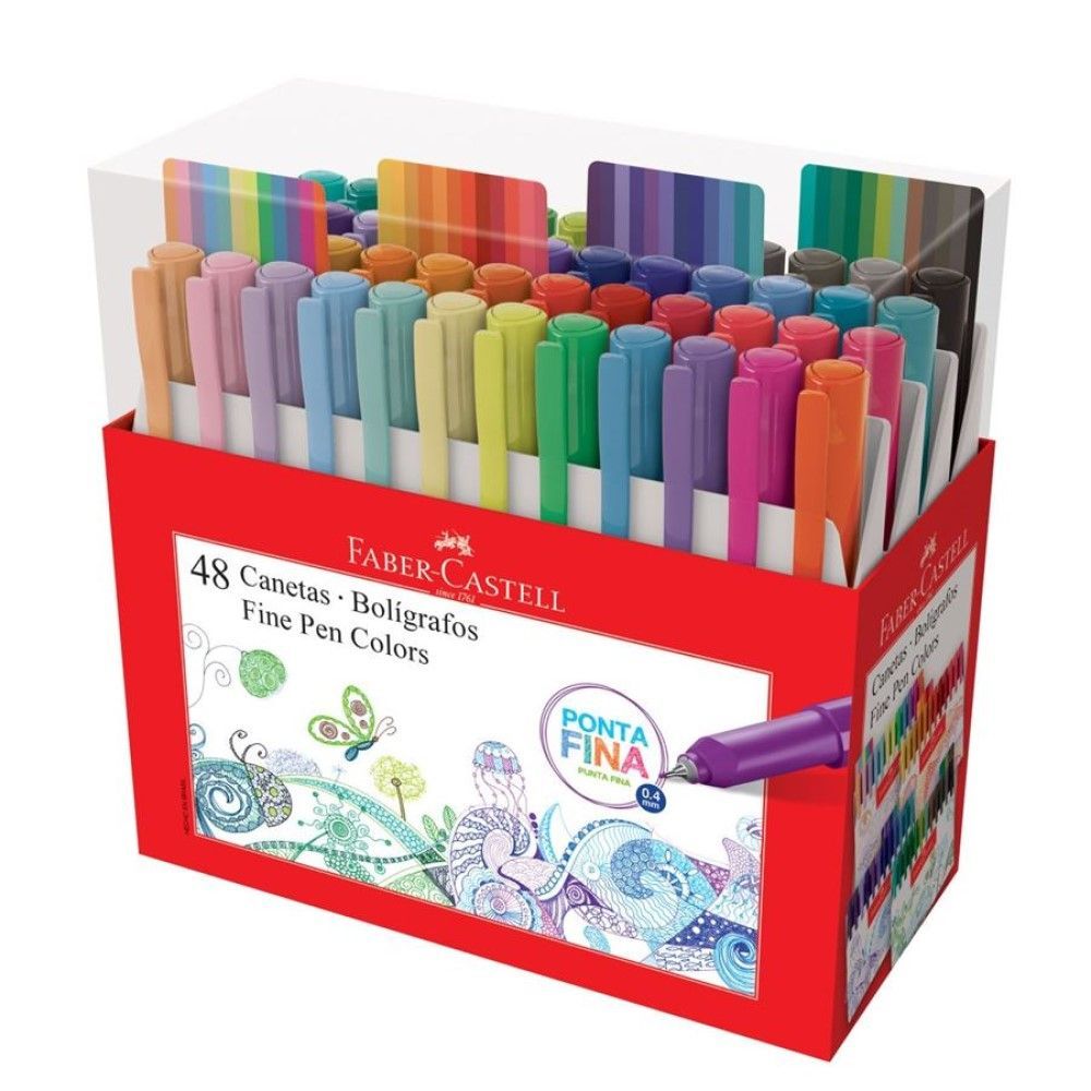 KIT 48 CANETAS PONTA POROSA FINE PEN COLORS 0.4MM - FABER-CASTELL