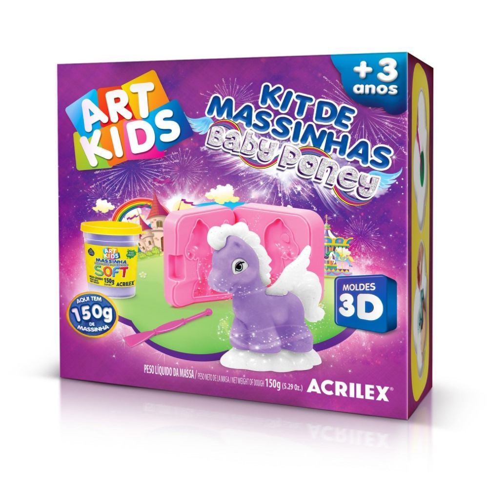 Kit de Massinhas Baby Poney 3D Violeta (Unidade)