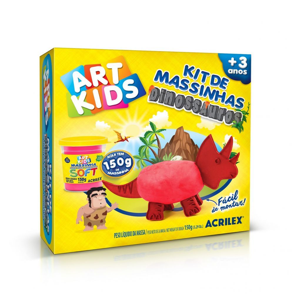 Kit de Massinhas Dinossauros Vermelhos