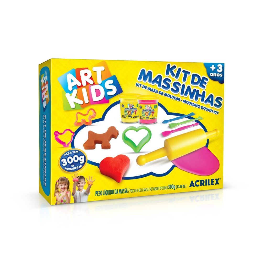 Kit de Massinhas de Modelar Nº3 Acrilex 300g (2x 150g)