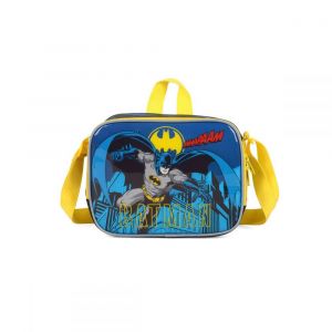 Kit Escolar - Mochila com Rodinhas, Lancheira Térmica e Estojo - Batman - Azul