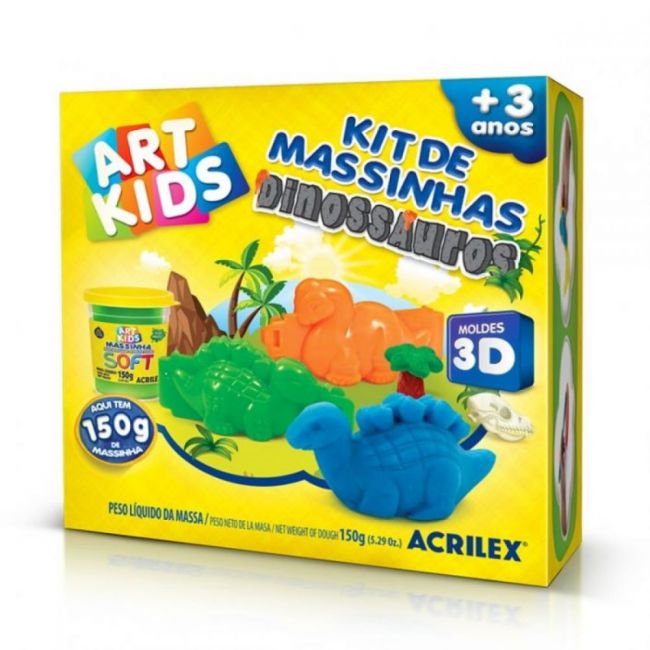 Kit de Massinhas Dinossauros 3D - Acrilex