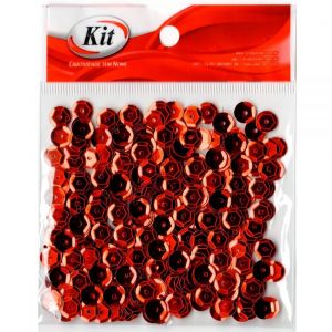 Lantejoula Metálica Sextavada 10g - Vermelho - 8mm