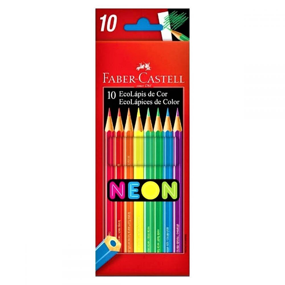 Lápis de Cor Neon Faber-Castell - 10 Cores